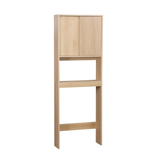Etagère / Meuble WC scandinave décor bois LINEAR Couleur naturel <span itemprop=