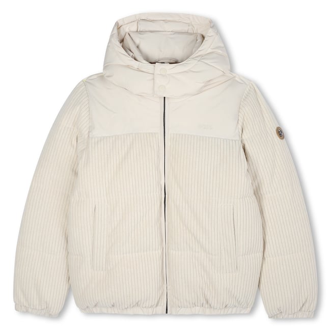 Veste bi-tissu vanille <span itemprop=
