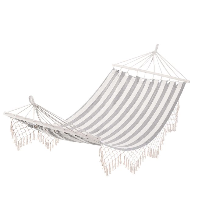 Hamac de voyage portable style hippie chic coton polyester rayé - OUTSUNNY