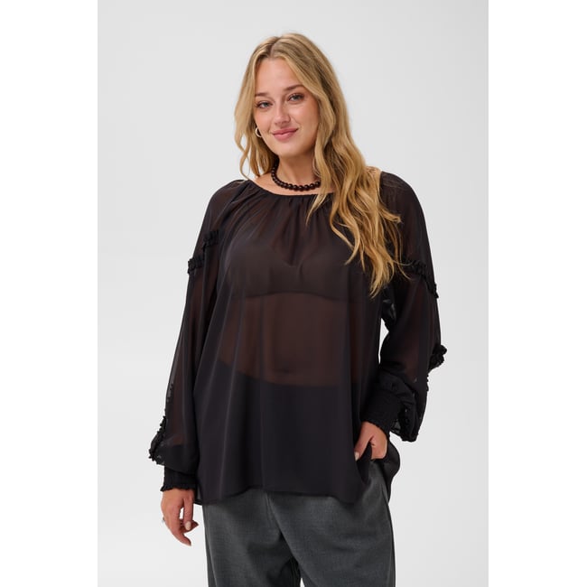 Blouse à manches longues noir black <span itemprop=
