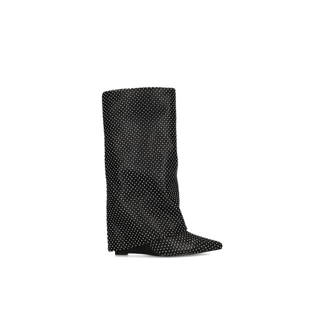 Bottes strass avec rabat noir <span itemprop=