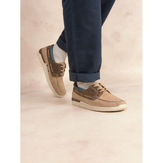 Chaussures bateau MATBOAT sable / cognac <span itemprop=
