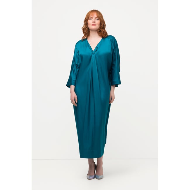 Robe midi en satin à col V - ULLA POPKEN