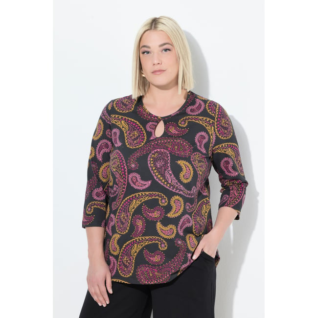 T-shirt manches 3/4 noir <span itemprop=