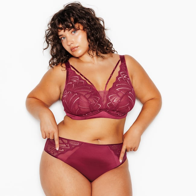 Soutien-gorge sans armature JAINA bordeaux <span itemprop=