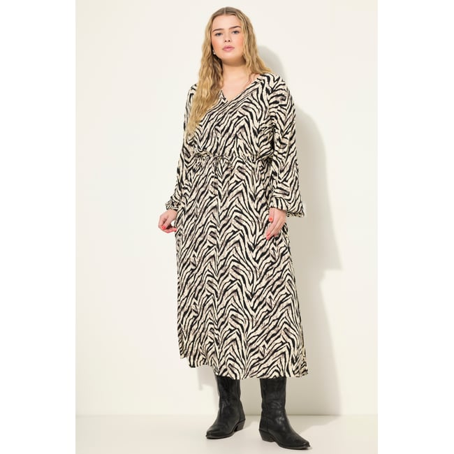 Robe Maxi Studio Untold Pour Femme - Imprimé A-line - Manches Longues Avec Poignets - Col Rond Boutonnière