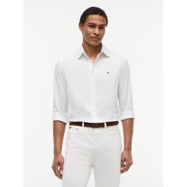 Camicia a maniche lunghe in popeline bianco TOMMY HILFIGER