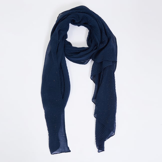Etole unie plissée pailletée bleu <span itemprop=