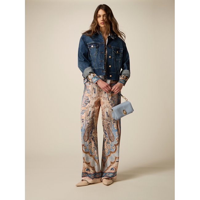 Pantalon palazzo à motifs light - blue <span itemprop=