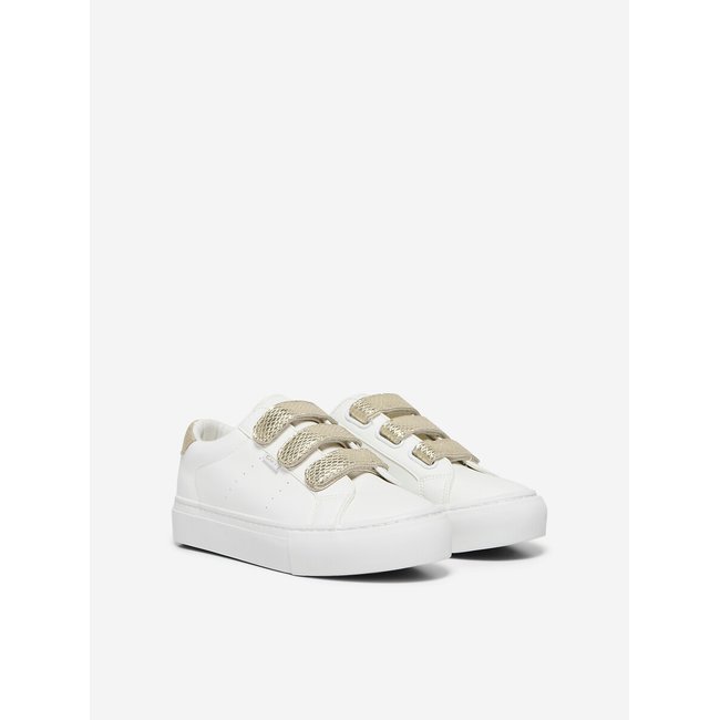 Donna Trainers with Triple Touch 'n' Close Fastening, white/gold-coloured, ONLY SHOES