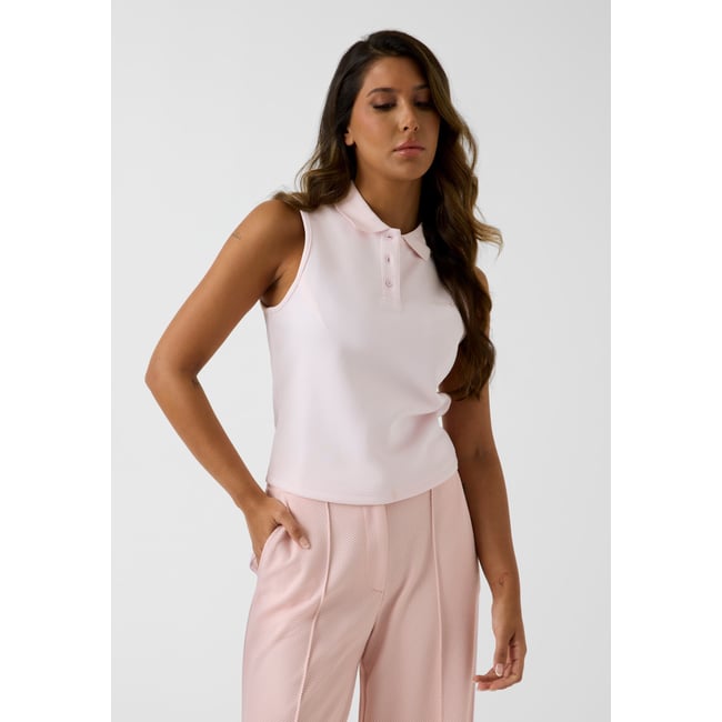 Polo Piqué rose clair <span itemprop=