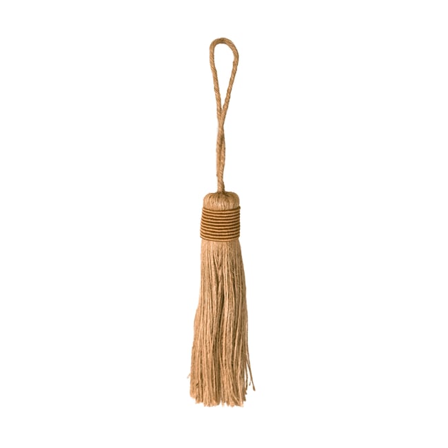 Embrasse pompon naturel -  LOJI marron brun <span itemprop=