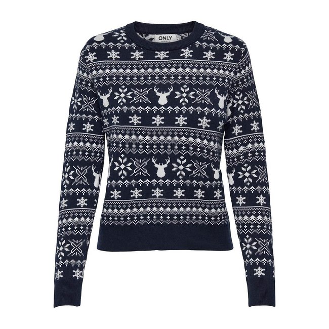 Jacquard Christmas Jumper, navy, ONLY