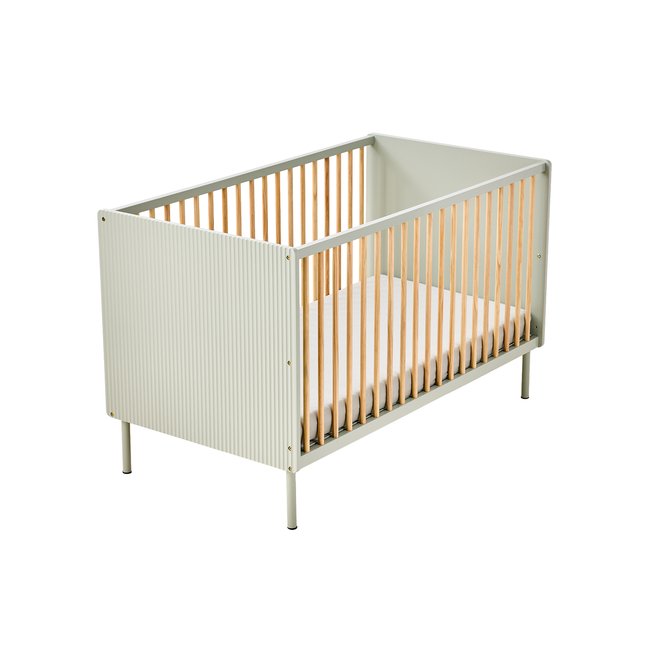 Lit bébé cannelé évolutif 70x140cm Couleur vert <span itemprop=