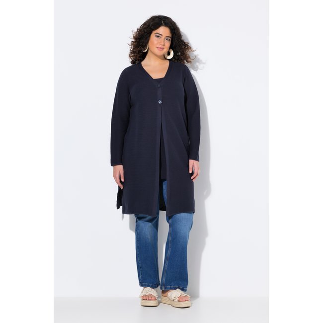 Cardigan en coton bio. Encolure marine <span itemprop=