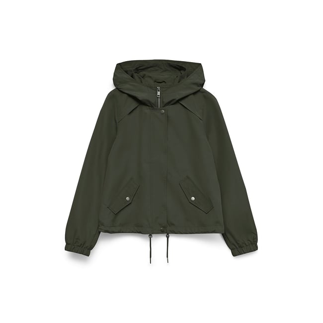 Short Hooded Parka, khaki green, VERO MODA