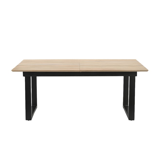 Table à manger extensible en bois clair manguier massif et métal noir L180-220 cm BRAVA - MILIBOO