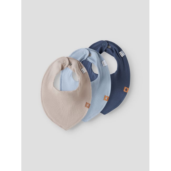 Bavoir Carré gris - chateau gray <span itemprop=