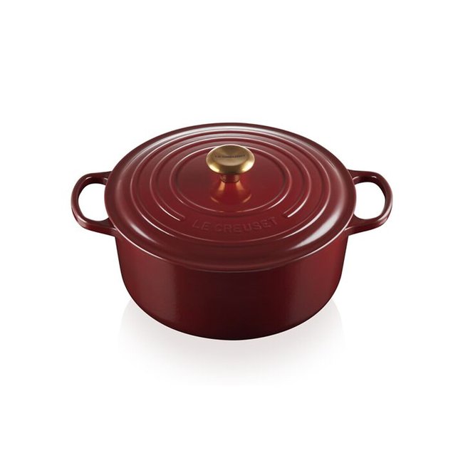 Cocotte ronde rouge grenat <span itemprop=