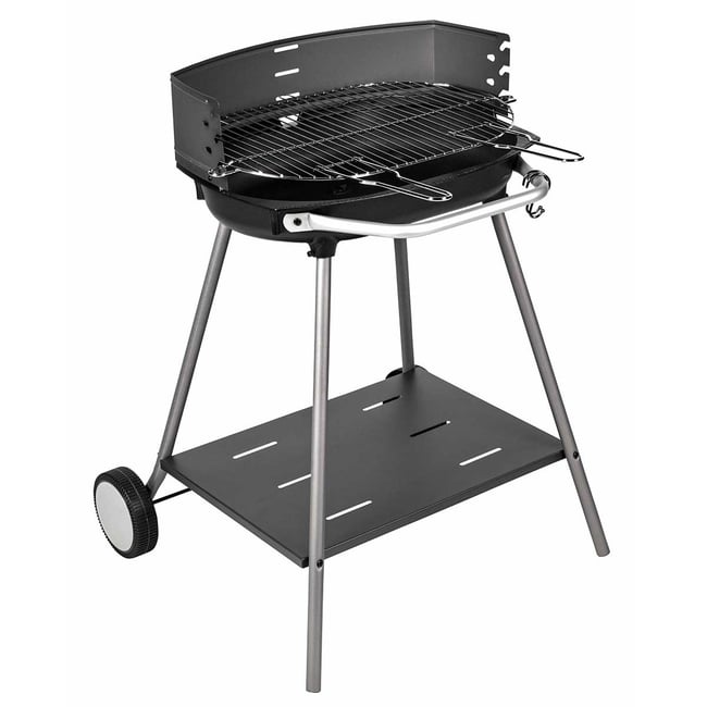 Barbecue à charbon avec cuve en fonte noir <span itemprop=