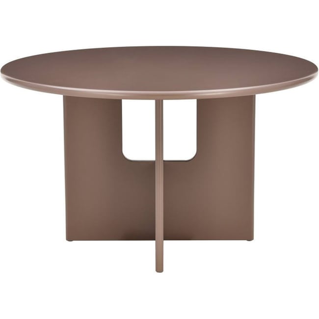 Table à manger ronde design moderne Couleur marron mat <span itemprop=