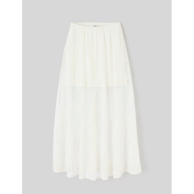 Jupe longue en dentelle blanc écru <span itemprop=