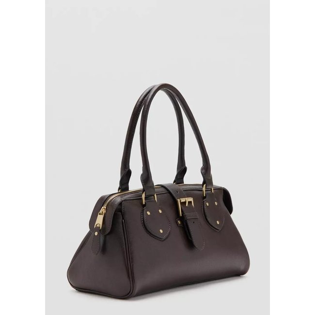 Sac épaule à boucle chocolat <span itemprop=