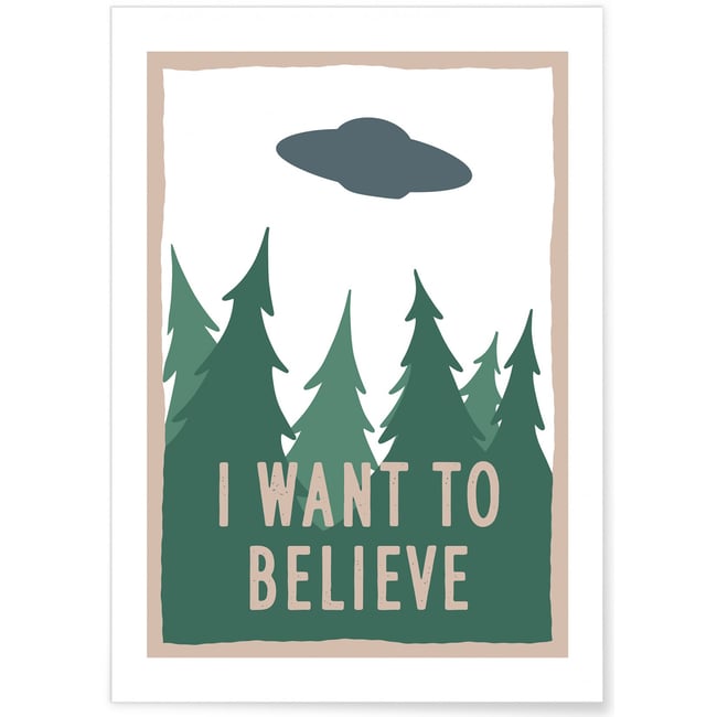 Poster I Want To Believe Couleur blanc <span itemprop=