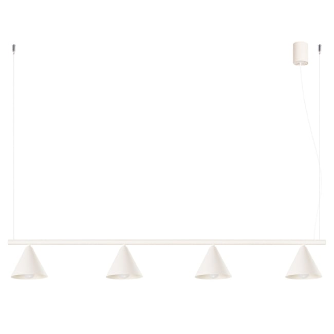 Lustre Acier Beige E14 4 NOX Couleur beige <span itemprop=