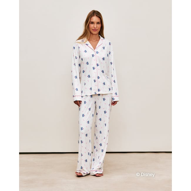 Pantalon en jersey côtelé Stitch COMFYSTITCHIZ blanc <span itemprop=