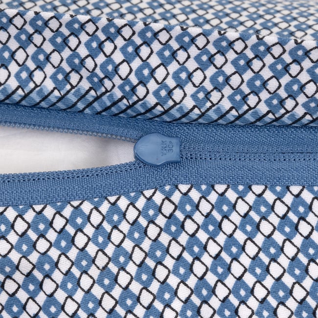 Taie d'oreiller en satin de coton bleu, LOGAN - BOSS HOME