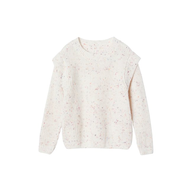 Pull mouliné Fflle vanille <span itemprop=