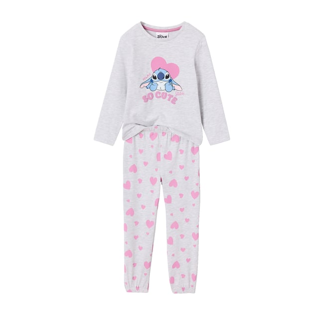Pyjama Lilo et Stitch gris chiné <span itemprop=