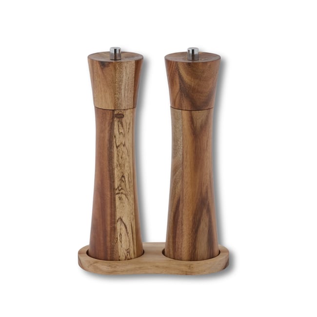 Set moulin à poivre et sel en bois ACACIA bois <span itemprop=