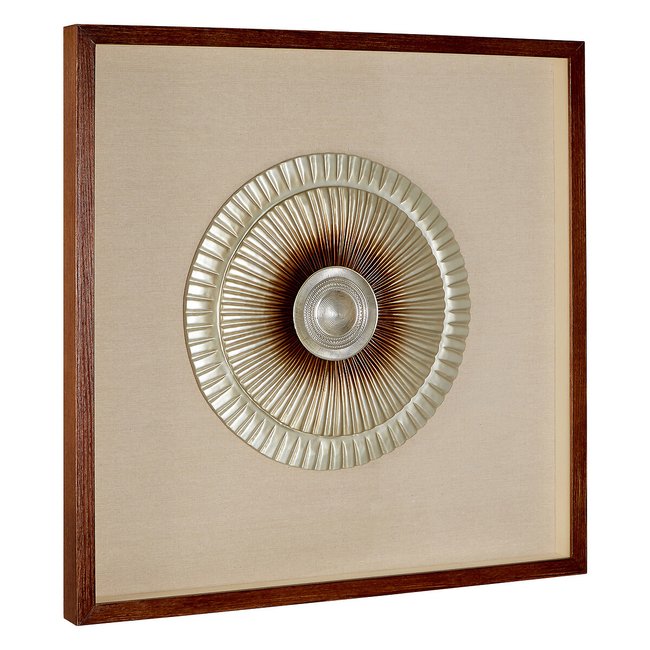 Silver Round Carving Framed Wall Art, brown, SO'HOME