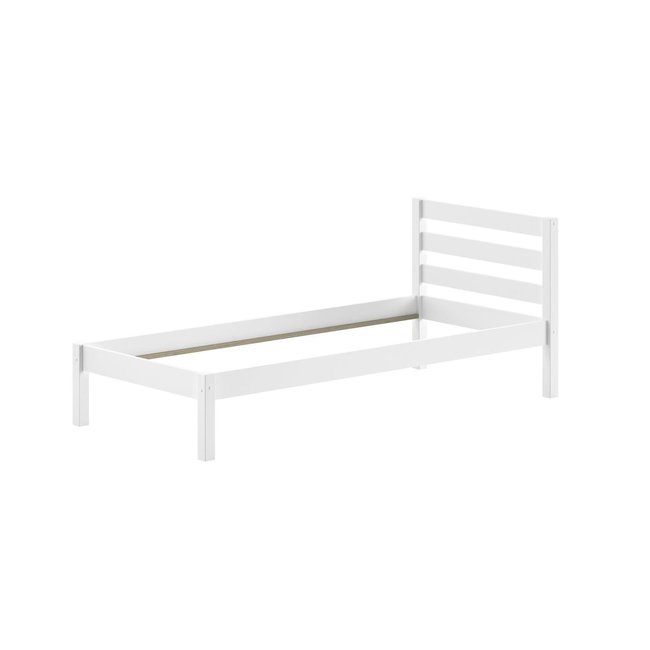 Lit simple 90x200 PIno blanc Couleur blanc <span itemprop=