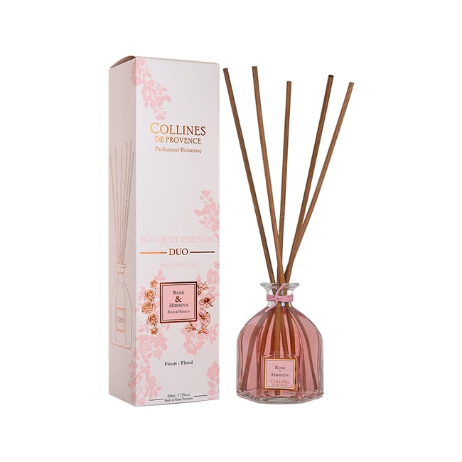 Diffuseur de parfum Coloré  ROSE & HIBISCUS Couleur rose <span itemprop=