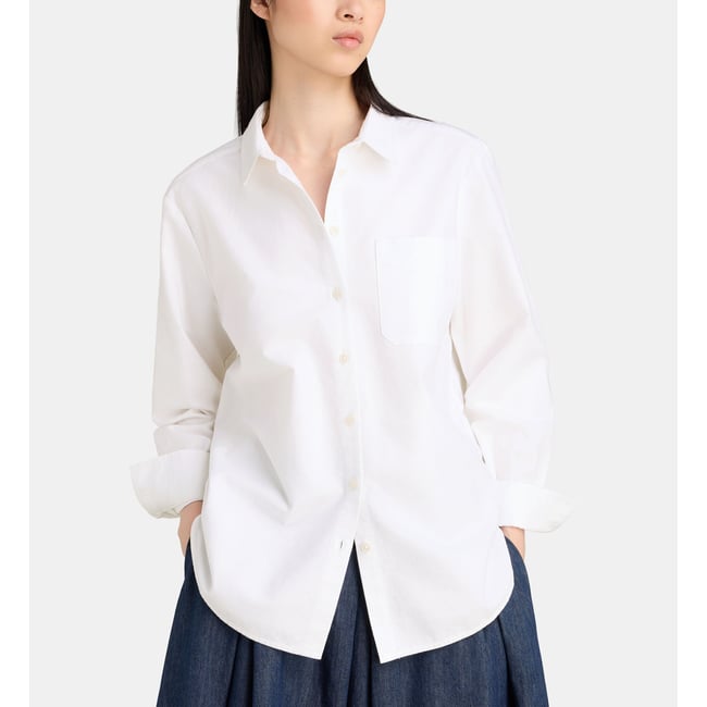 Chemise droite obry coton blanc <span itemprop=