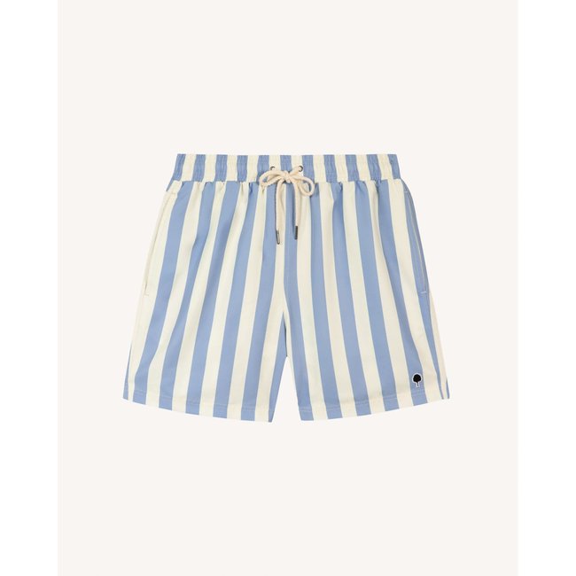 Maillot de bain rayé MIMIZAN MIMIZAN ecru et bleu clair <span itemprop=