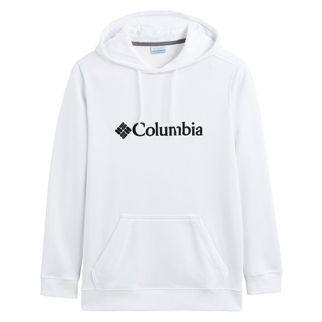 Basic logo print hoodie in cotton mix white with print Columbia La Redoute