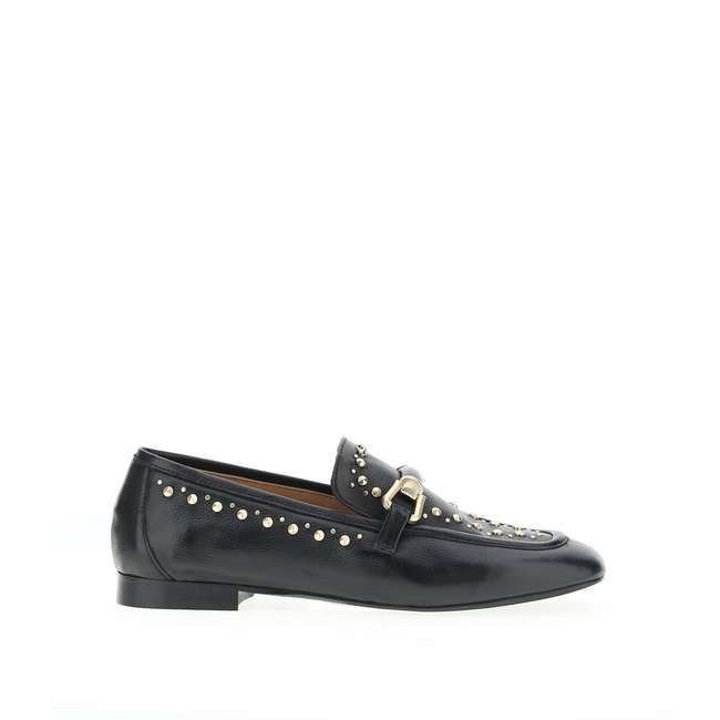 Mocassins en cuir, studs noir <span itemprop=