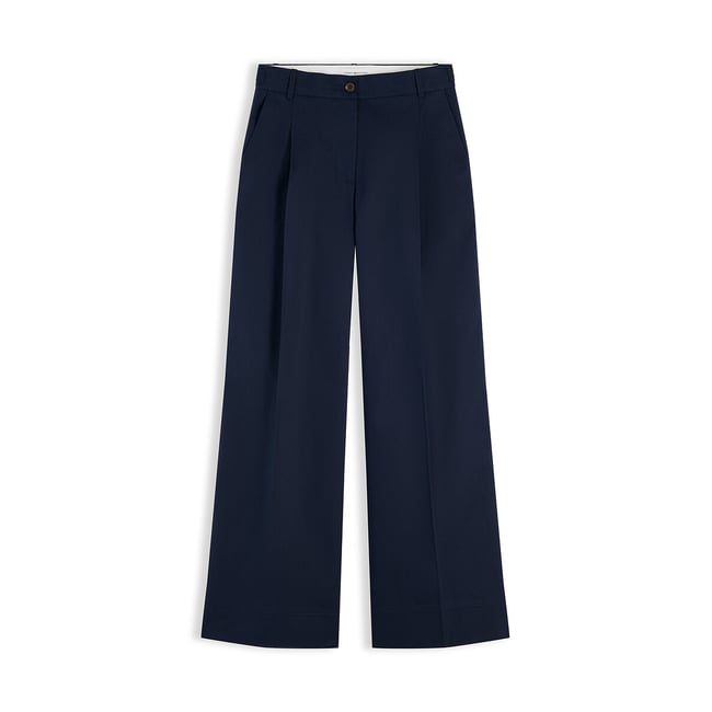 Pantalon chino large marine <span itemprop=