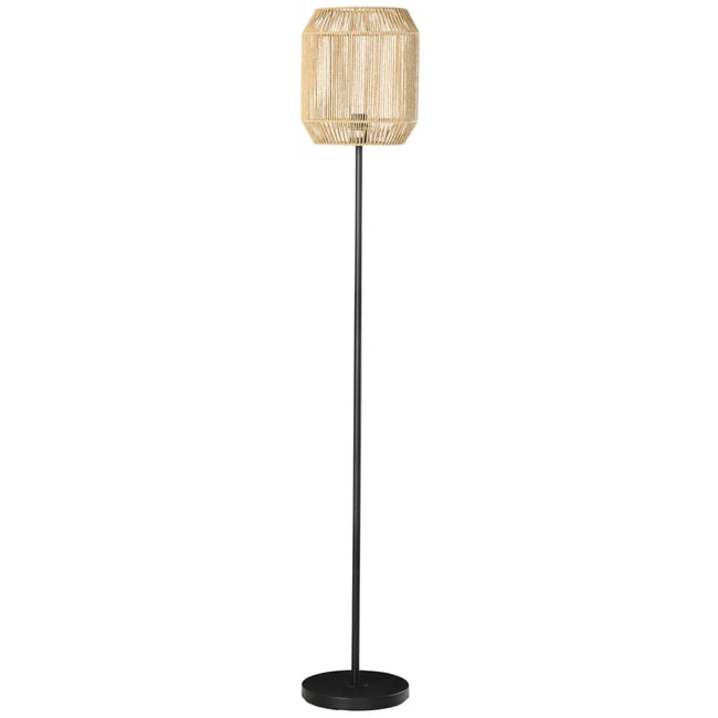 Lampadaire Ficelle de papier Bois naturel Couleur noir <span itemprop=