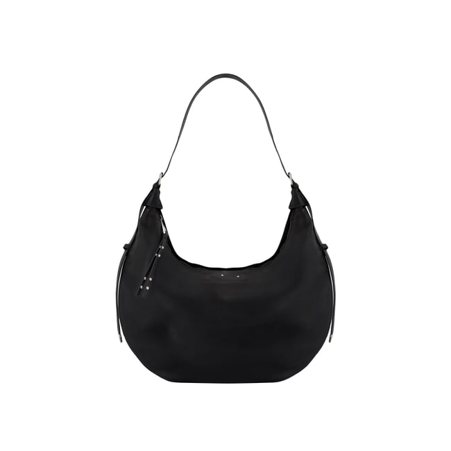 Sac à main demi-lune cuir grainé M ALLANE noir <span itemprop=