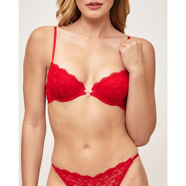 Soutien-gorge push-up en dentelle broderies coeurs FOREVERINLOVIZ - UNDIZ