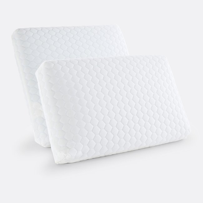 Oreiller mousse à mémoire de forme blanc cassé <span itemprop=