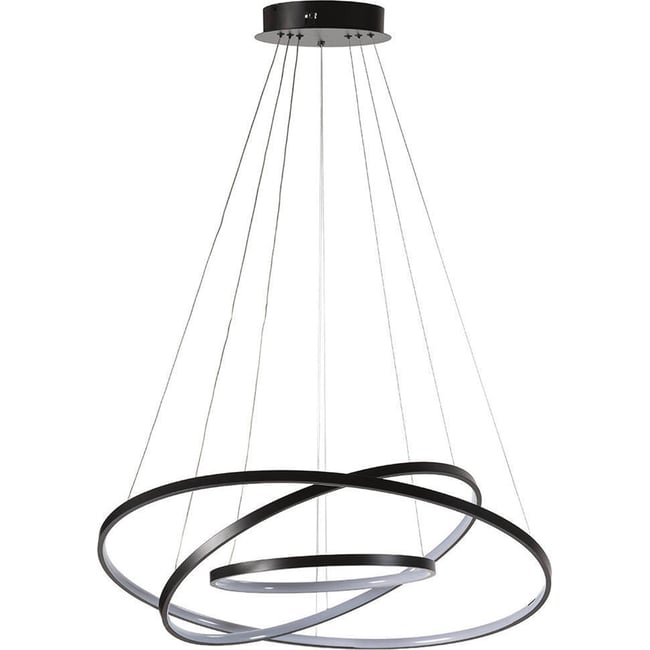 Suspension à anneaux en acier Couleur noir mat et translucide <span itemprop=