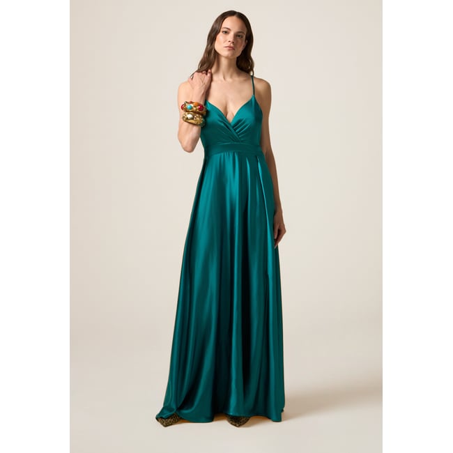 Robe longue petrol blue <span itemprop=