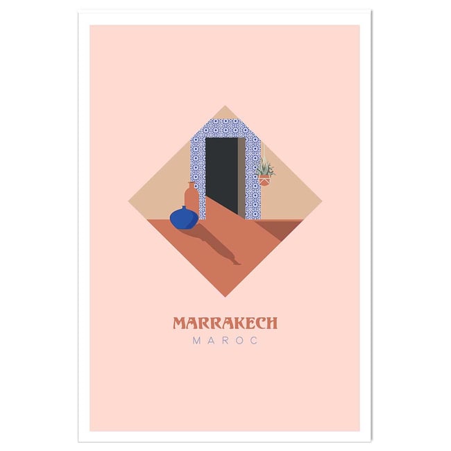 Affiche illustration graphique marrakech maroc - HEXOA