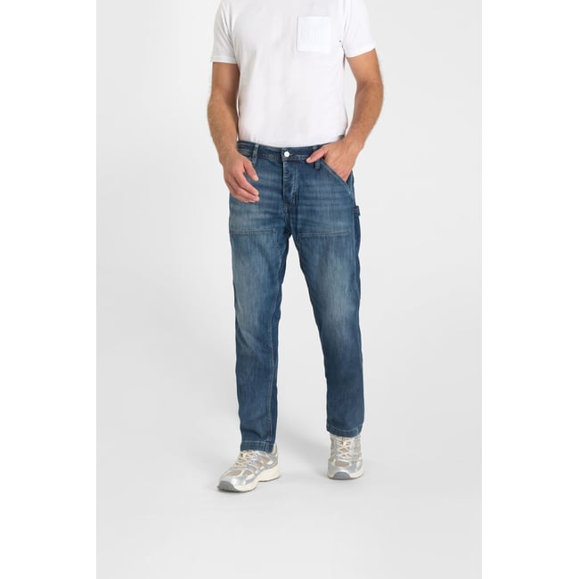 Jeans loose, large loose, longueur 34 blue <span itemprop=